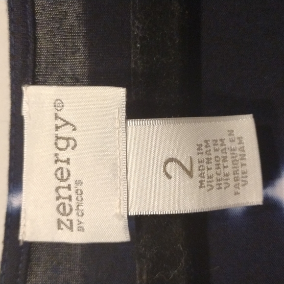 Zenergy by Chico's Tie Dye Print Tassel Hem Top Size 2 (12)-Hippie Beach Summer - Picture 2 of 7